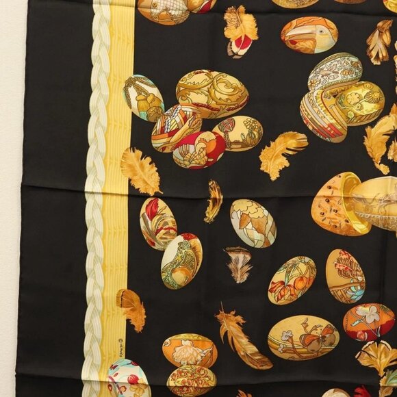 HERMES Carre 90 Scarf ""Couvee d'Hermes"" Silk Black - Picture 5 of 16